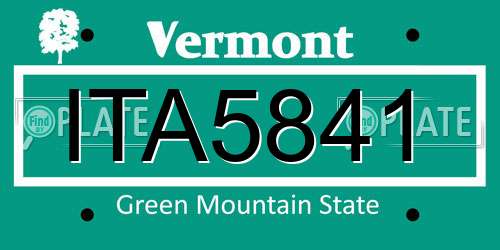 ITA5841 Vermont License Plate