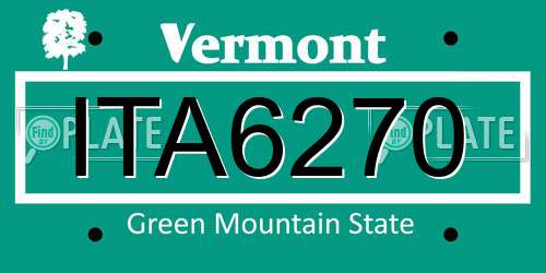 ITA6270 Vermont License Plate