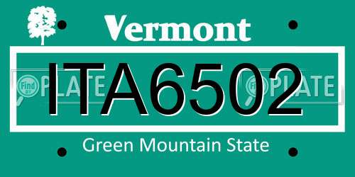 ITA6502 Vermont License Plate