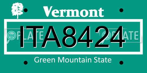 ITA8424 Vermont License Plate
