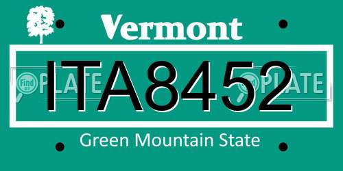 ITA8452 Vermont License Plate