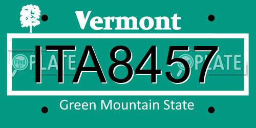ITA8457 Vermont License Plate