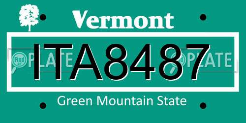ITA8487 Vermont License Plate