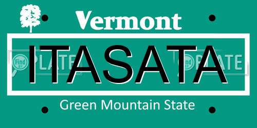 ITASATA Vermont License Plate