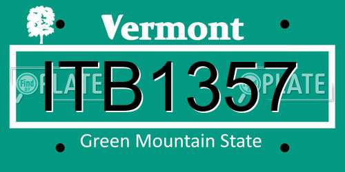 ITB1357 Vermont License Plate
