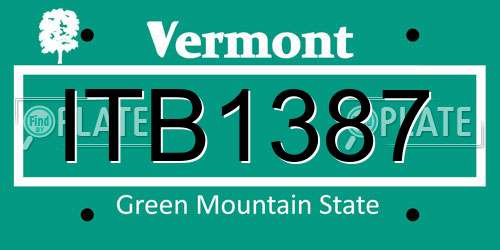 ITB1387 Vermont License Plate