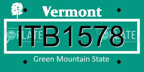 ITB1578 Vermont License Plate