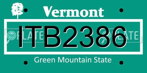 ITB2386 Vermont License Plate
