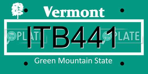 ITB441 Vermont License Plate