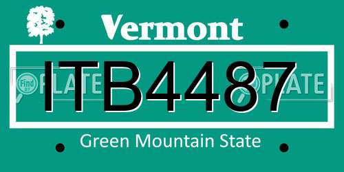 ITB4487 Vermont License Plate