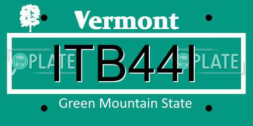 ITB44I Vermont License Plate