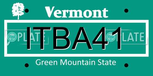 ITBA41 Vermont License Plate