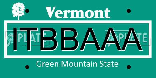 ITBBAAA Vermont License Plate