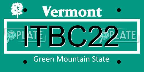 ITBC22 Vermont License Plate