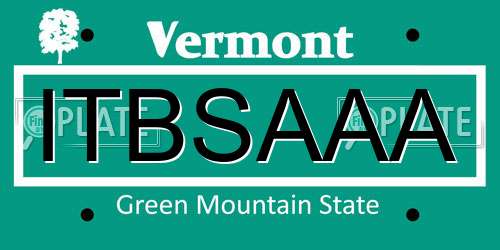 ITBSAAA Vermont License Plate