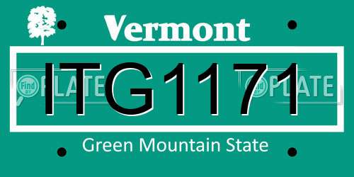 ITG1171 Vermont License Plate
