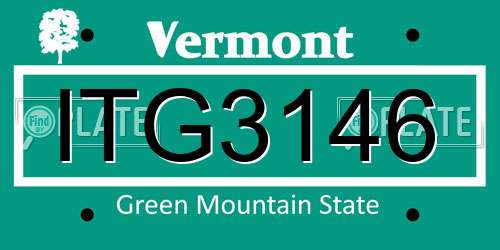 ITG3146 Vermont License Plate