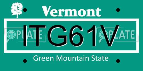 ITG61V Vermont License Plate
