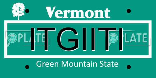ITGIITI Vermont License Plate