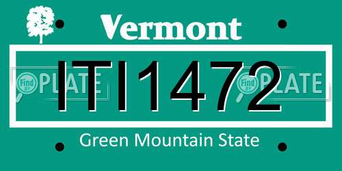 ITI1472 Vermont License Plate