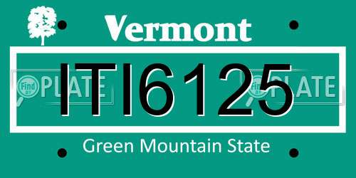 ITI6125 Vermont License Plate