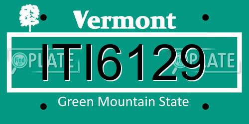 ITI6129 Vermont License Plate