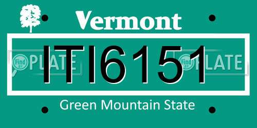 ITI6151 Vermont License Plate