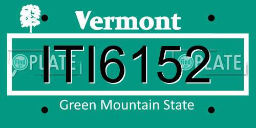 ITI6152 Vermont License Plate