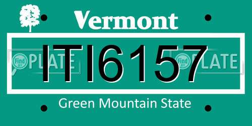 ITI6157 Vermont License Plate
