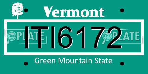 ITI6172 Vermont License Plate