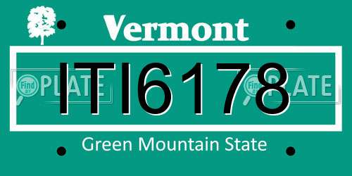 ITI6178 Vermont License Plate