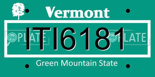 ITI6181 Vermont License Plate