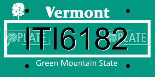 ITI6182 Vermont License Plate