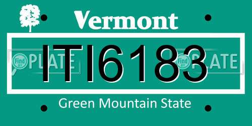 ITI6183 Vermont License Plate