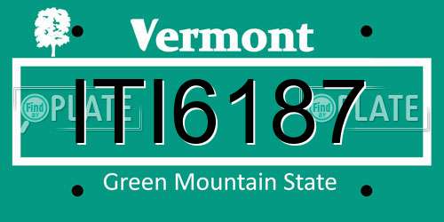 ITI6187 Vermont License Plate