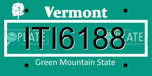 ITI6188 Vermont License Plate