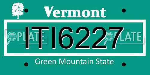 ITI6227 Vermont License Plate