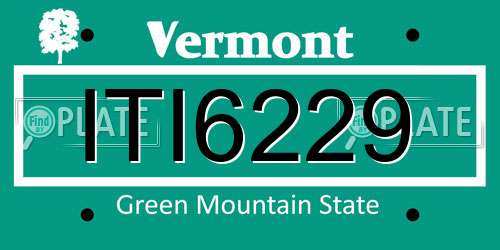 ITI6229 Vermont License Plate