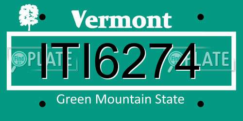 ITI6274 Vermont License Plate