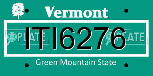 ITI6276 Vermont License Plate