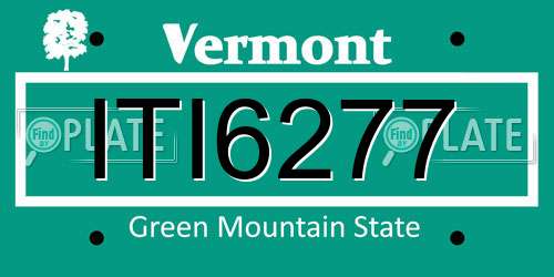 ITI6277 Vermont License Plate