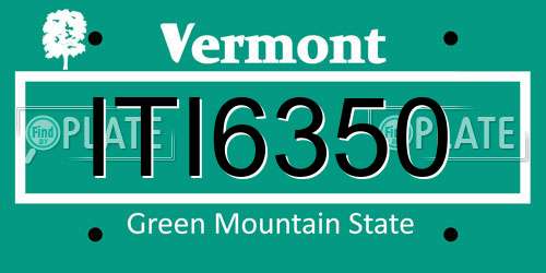 ITI6350 Vermont License Plate