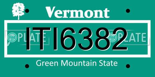 ITI6382 Vermont License Plate
