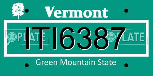 ITI6387 Vermont License Plate