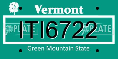 ITI6722 Vermont License Plate