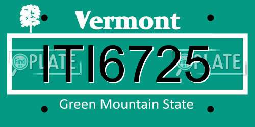 ITI6725 Vermont License Plate