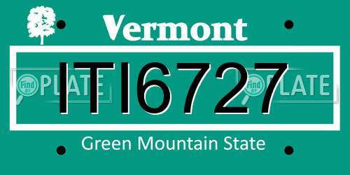 ITI6727 Vermont License Plate