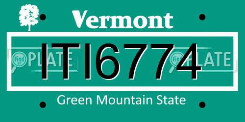 ITI6774 Vermont License Plate