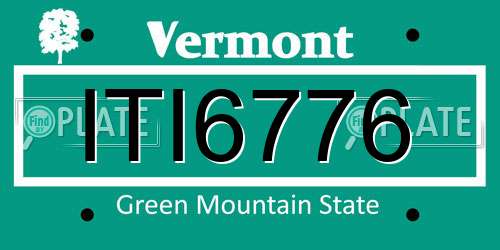 ITI6776 Vermont License Plate