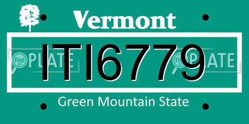 ITI6779 Vermont License Plate